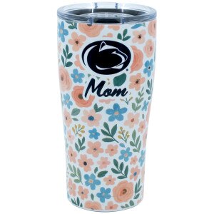 tumbler Penn State Athletic Logo, Mom, and flowers